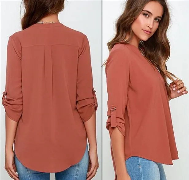 S 5XL 2018 Новая мода Blusas Женская Плюс Размер v образным вырезом свободная женская