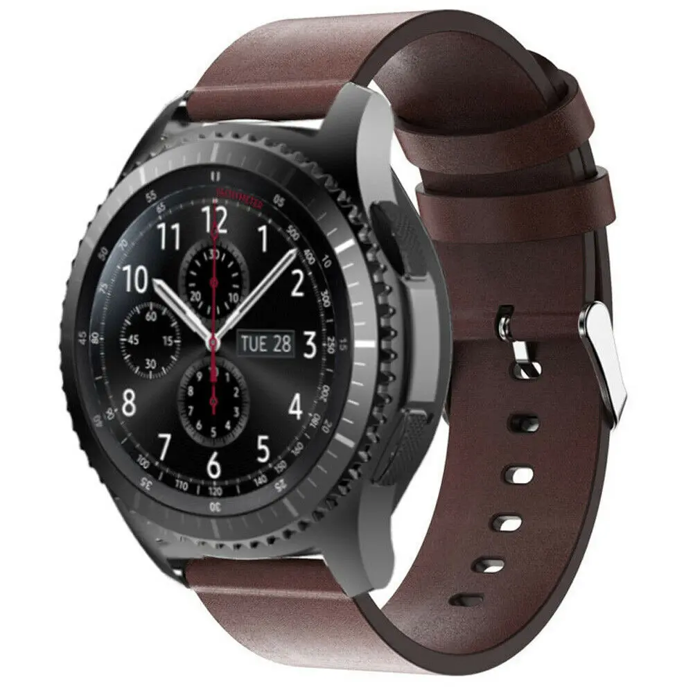 Ремешок из натуральной кожи для samsung gear S3 Frontier/Классические умные часы, сменный Браслет, ремешок для часов для Galaxy Watch 46 мм