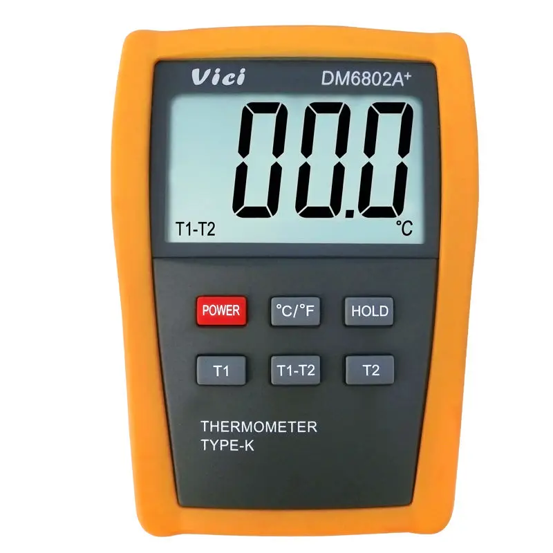 Цифровой термометр DM6802A + ЖК дисплей измеритель температуры двухканальный