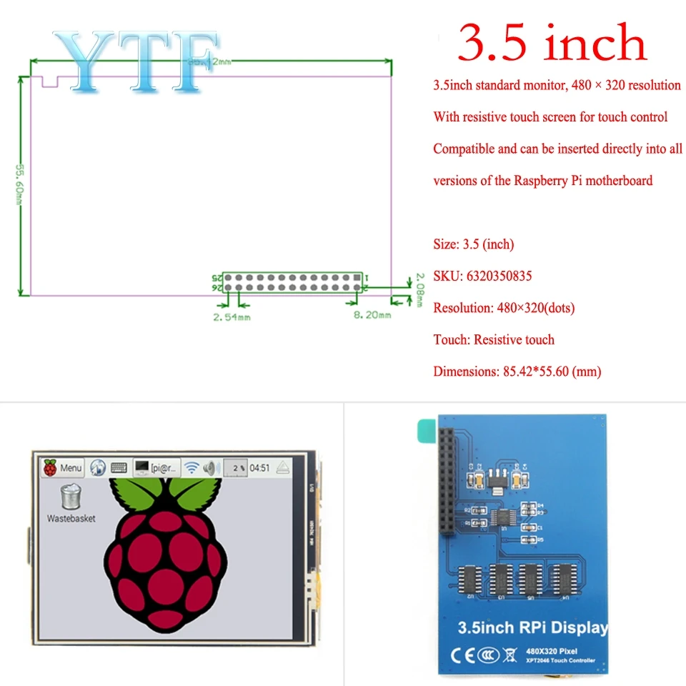 10 шт. Raspberry pi 3B + 4B 3 2/3 5/5/7 дюймов сенсорный экран ЖК дисплей дисплейный модуль