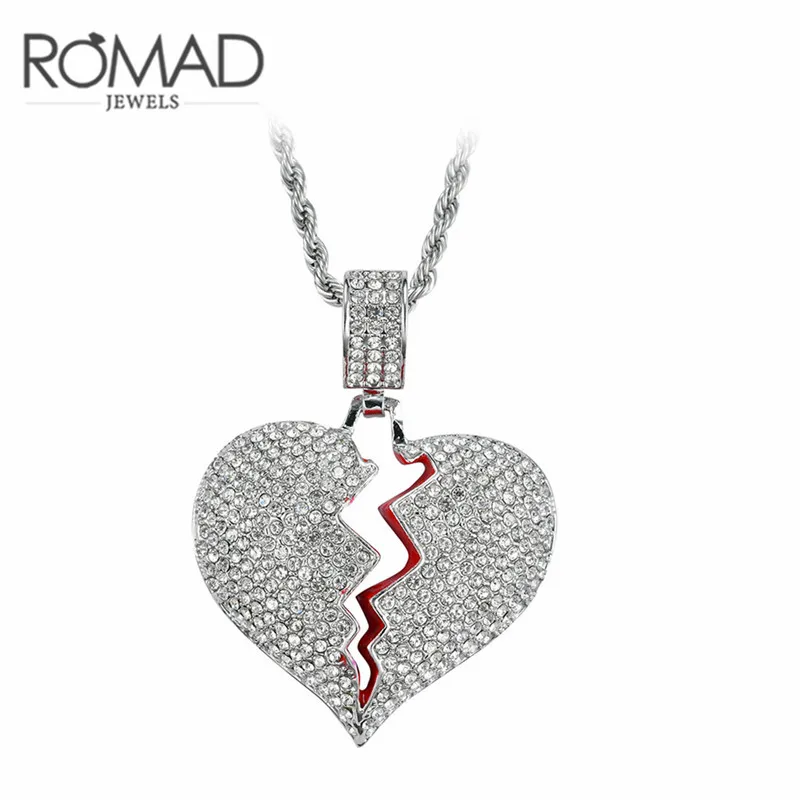 Iced Out Bling Rhinestone Cubic Zirconia Necklace Men Golden Finish Miami Cuban Link Chain Men's Hip hop Jewelry Z3 | Украшения и