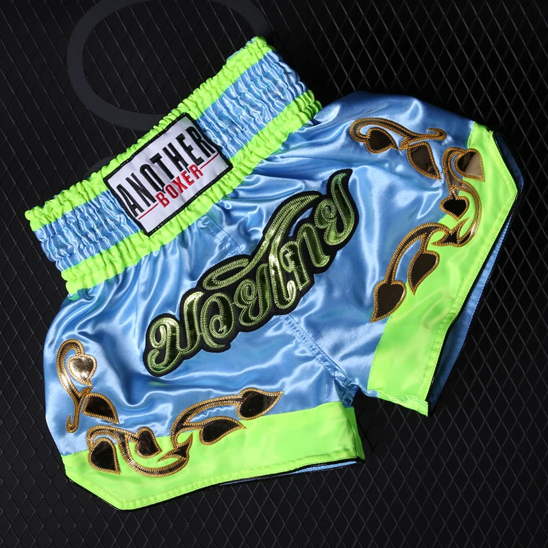 

MMA Shorts Men Blue Muay Thai Boxing Pantalon Boxeo Tights Fight Women Men Sports Pants Muay Thai Boxing Take Print MMA Shorts