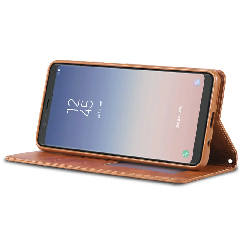 Авто кожаный чехол с откидывающейся крышкой для samsung Galaxy A7 чехол Чехол-кошелек для телефона для samsung A6 A6S A7 A8 8 S A9 плюс A9s Etui