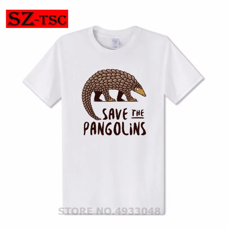 Футболка Save the Pangolins мужские рубашки с рисунком панголина высокое качество
