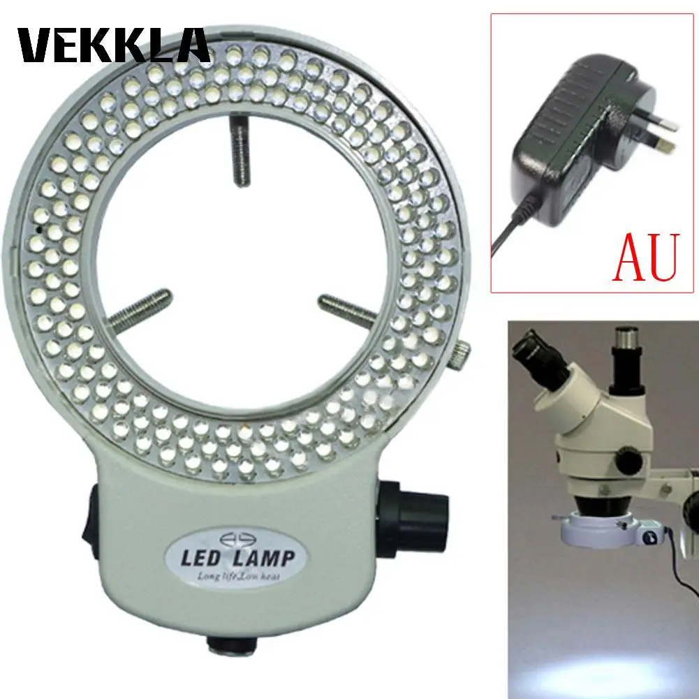 

Регулируемая 144 светодиодная кольцевая осветительная лампа 220 В для промышленности стерео микроскоп объектив камера Лупа AC 110 В-240 В инструм...
