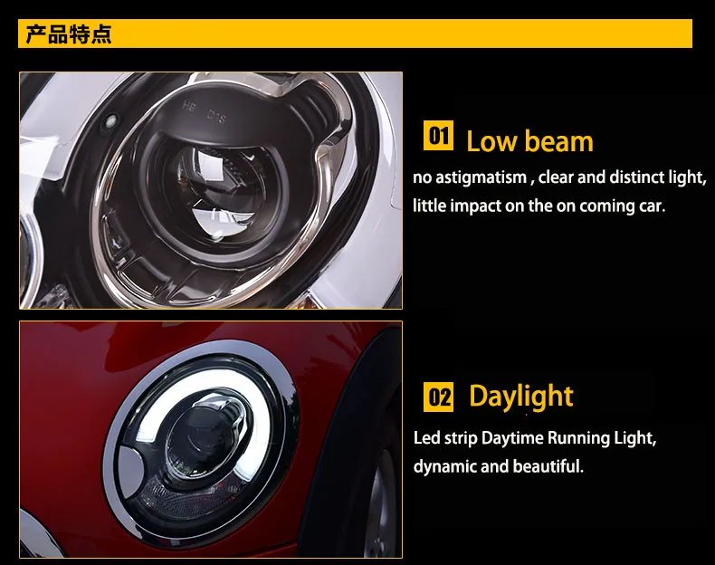 Для BMW Mini Cooper Clubman R55 R56 R57 светодиодный фары фара в сборе 2007-2013 год | Автомобили и