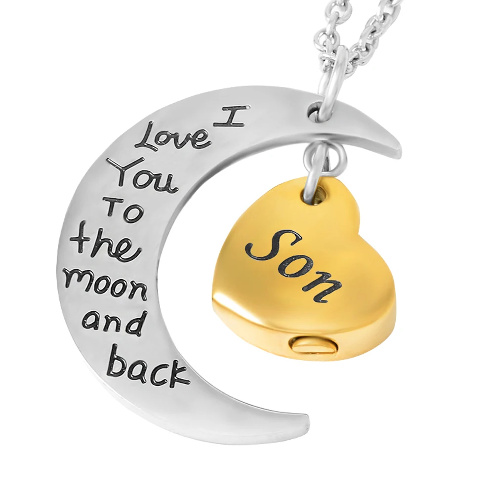 MJD9468 I Love You To The Moon and Back Son Urn Подвеска Ожерелье кремация ювелирные изделия |
