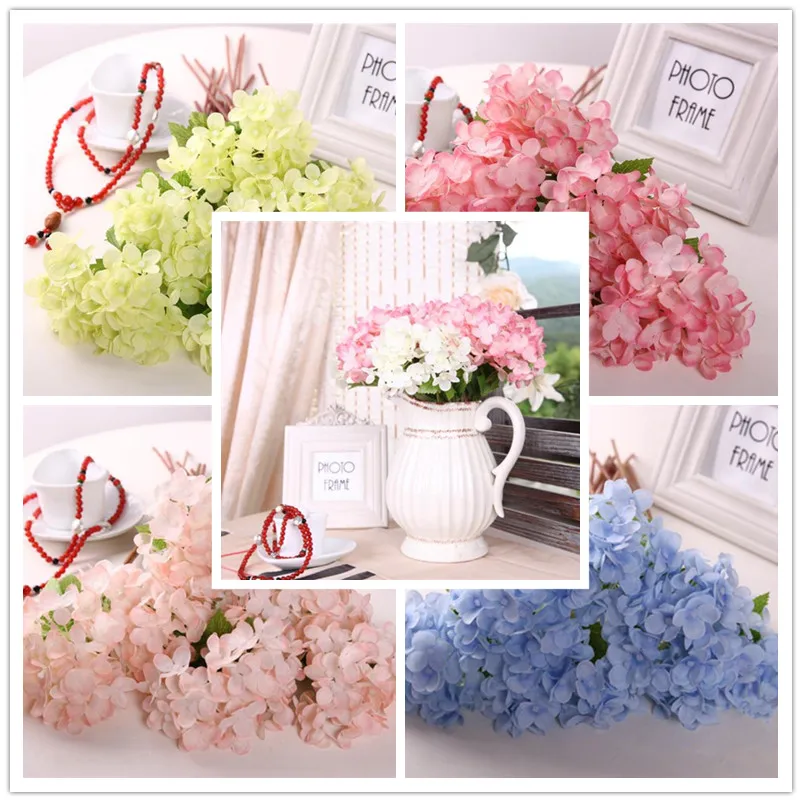 10 шт./лот Свадебные украшения Искусственные цветы гортензии Шелковые Цветы DIY