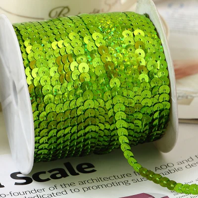 100 ярдов/партия 6 мм лазерные блестки для шитья на обшивке плоские круглые Блестки