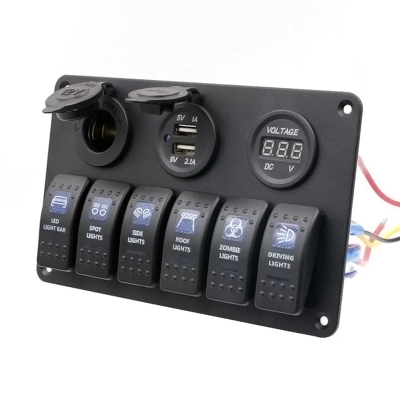 6 кнопочный автомобильный лодочный морской светодиодный клавишный выключатель