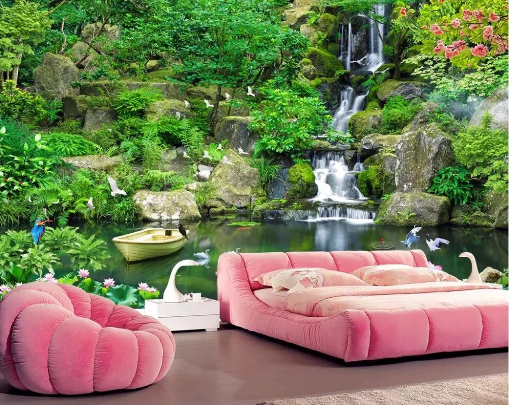 Настенные фрески с китайским принтом обои изображением гор для домашнего декора