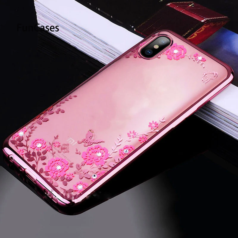 Стразы цветок Алмазный Мягкая случаях на Redmi Note 6 5 Pro 6A 5A плюс Xiaomi A2 Lite Note7