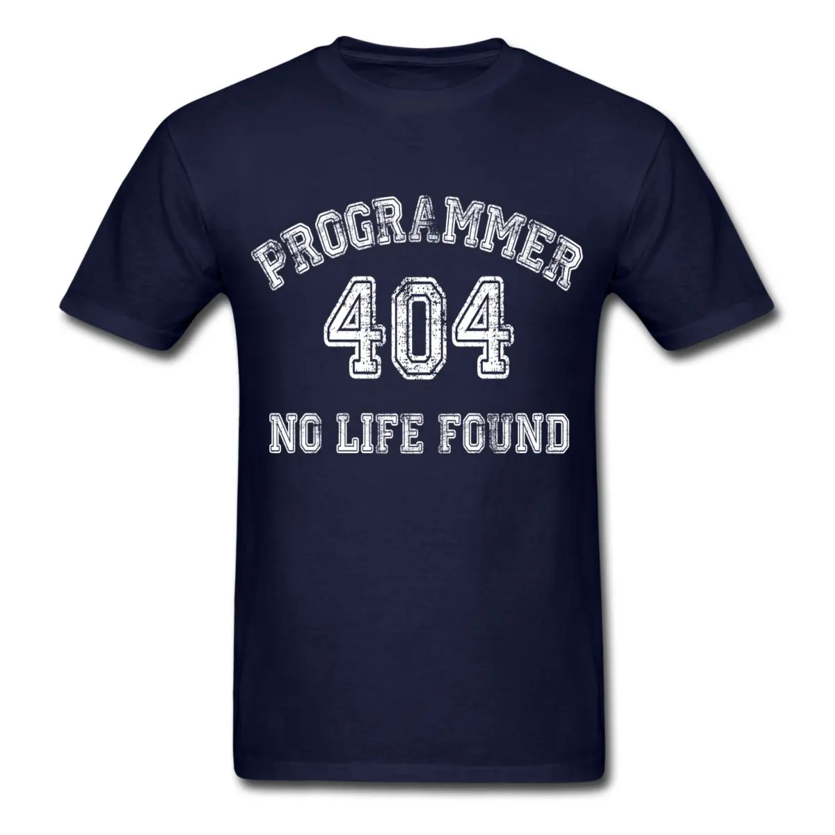 Programmer_error_404_no_life_found футболки Мужская футболка Лидер продаж 100% хлопок новый Мода