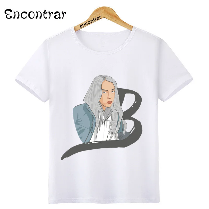 Billie Eilish/повседневные мужские футболки с круглым вырезом и принтом модные детские топы, футболка для мальчиков и девочек детская футболка с короткими рукавами г. HKP4569 - Цвет: HKP4569D