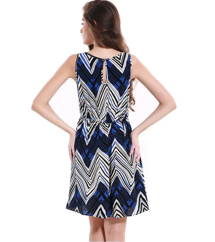 Лето империя платья танк платье печатных летнее повседневное платье|dresses casual