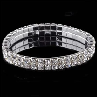 1 6 rows crystal rhinestone tennis bracelet fashion jewelry for women bridal wedding multilayer stretch bracelets