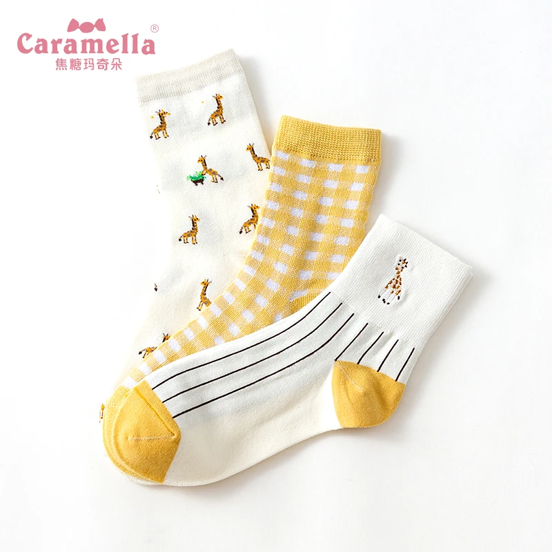 3 пары/Лот Хлопковые женские носки карамелла короткие из рафии с вышивкой