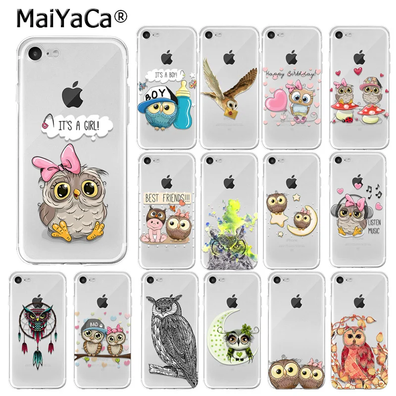 MaiYaCa милый мультфильм сова пара Любовь ТПУ Мягкий силиконовый чехол для телефона чехол для iPhone 7 7plus 5 5Sx 6 8 8Plus X XS MAX XR