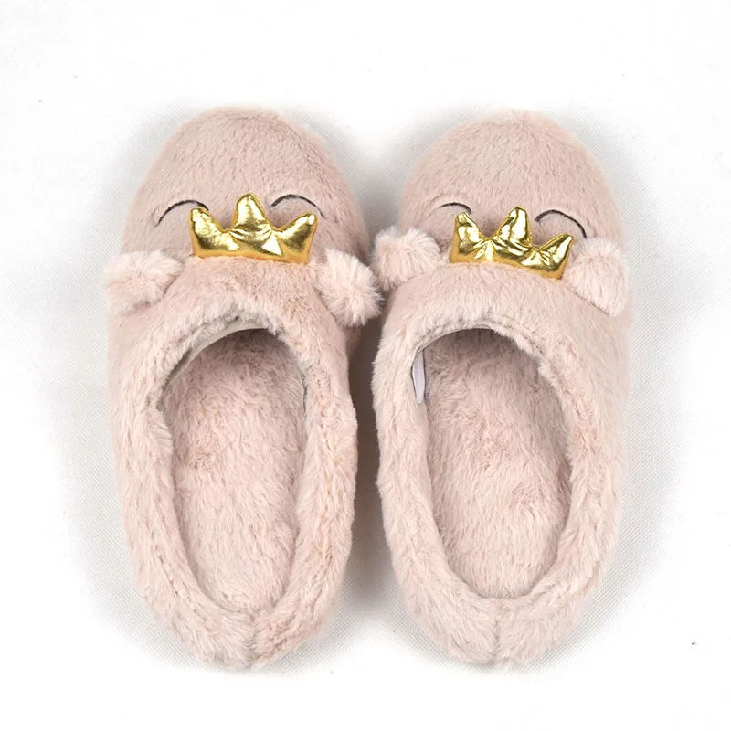 FAYUEKEY Весна лето осень дома Пёс из мультфильма с короной плюшевые тапочки Для