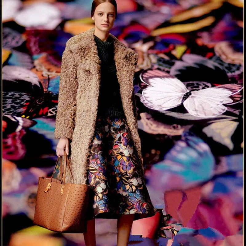 100x145cm/piece Grade Dyed Jacquard Fashion Fabric High GrecisionLarge Butterfly Coat Dress Material Windbreaker Skirt | Дом и сад
