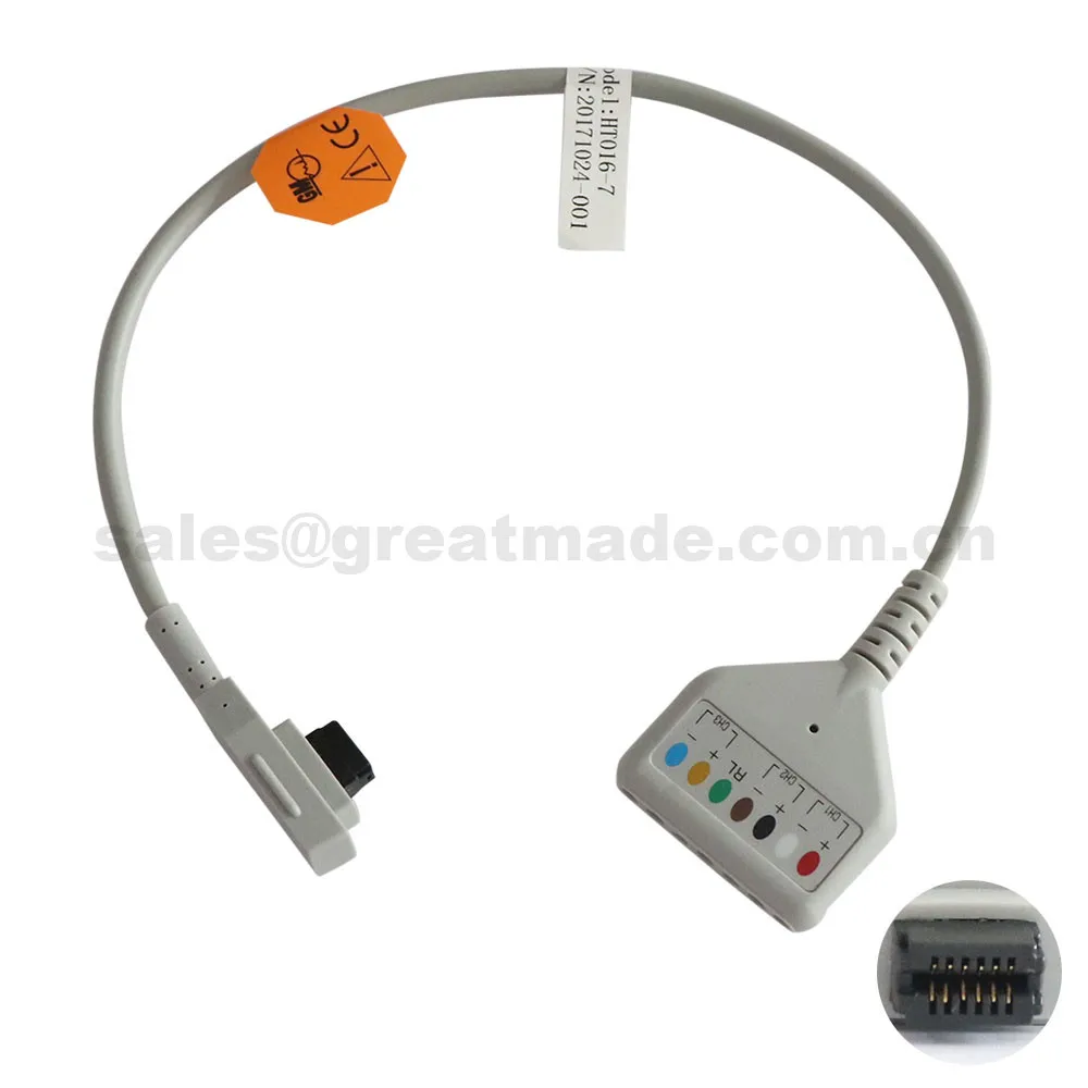 Совместим с GE SEER MC OEM 419598-007 Holter cable 7-lead. 3 канала 80 см |