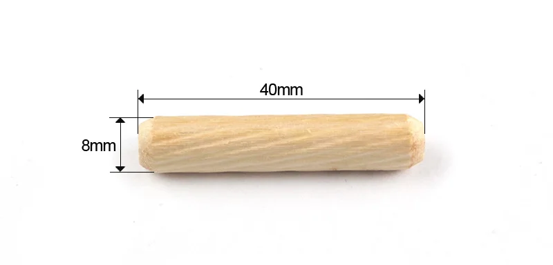 8mm x 40 mm 100 шт деревянный дюбель шпильки ящика шкафа круглая рифленая DIY Деревообработка для дюбеля джиг сверла - Цвет: 8mm x 40 mm