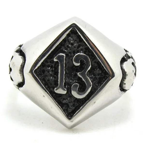 

New!! Free Shipping No.13 Skull Ring Stainless Steel High Quality Men Boy Fashion Ghost Skull 13 Ring