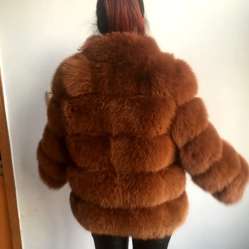 Женское зимнее толстое пальто из натуральной лисицы куртка высокого качества с