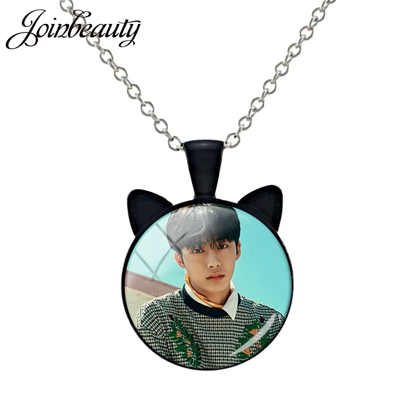 MN01 JOINBEAUTY, модное винтажное ожерелье Kpop Monsta X с кошачьими ушками, кулоны из стекла, ожерелье для мужчин и женщин, аксессуары MN07 - Окраска металла: MN01
