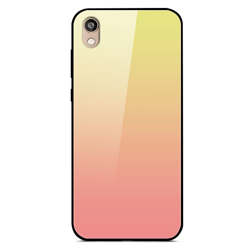 2 For Honor 8S Glass Case Huawei Honor 8S Case Tempered Gradient Hard Cover Phone Case on For Huawei Honor 8S KSE-LX9 8 S Honor8S - Color: 2
