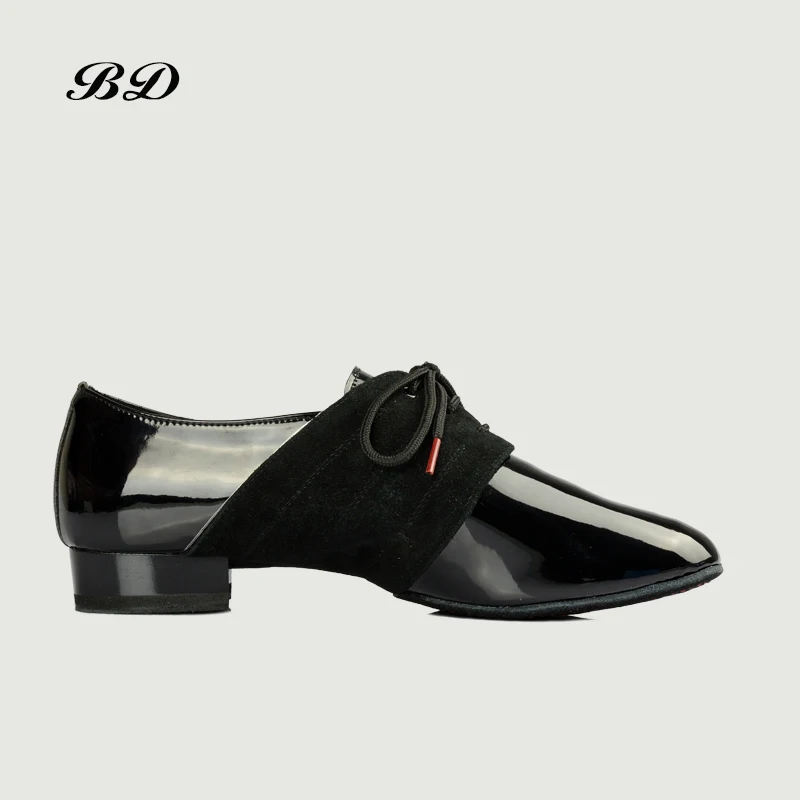 BD танцевальная обувь для латинских танцев Мужская Обувь для бальных танцев современная мягкая подошва из воловьей кожи BDDANCE 322 двухточечная подошва импортная лакированная кожа слипоны