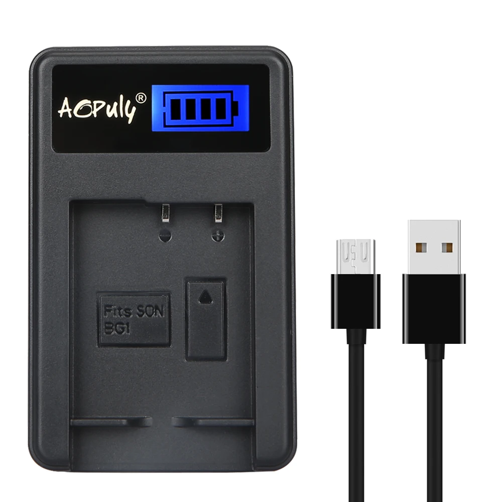 Аккумулятор AOPULY 1x NP BG1 зарядное устройство с жк-экраном и USB-портом для SONY