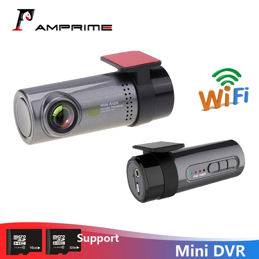 AMPrime мини Автомобильная камера 30fps монитор Full HD скрытый регистратор Dashcam в передней видео регистратор видеокамера с обнаружением движения