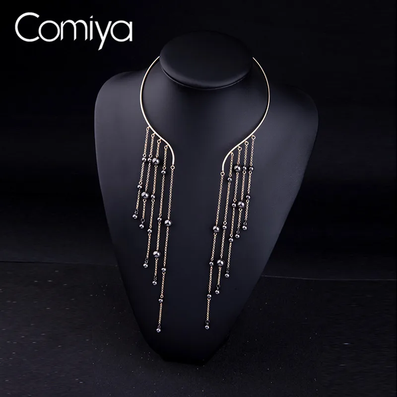 Comiya длинные ссылки ювелирные изделия Boho цинковый сплав CCB бусины ленточки Collare