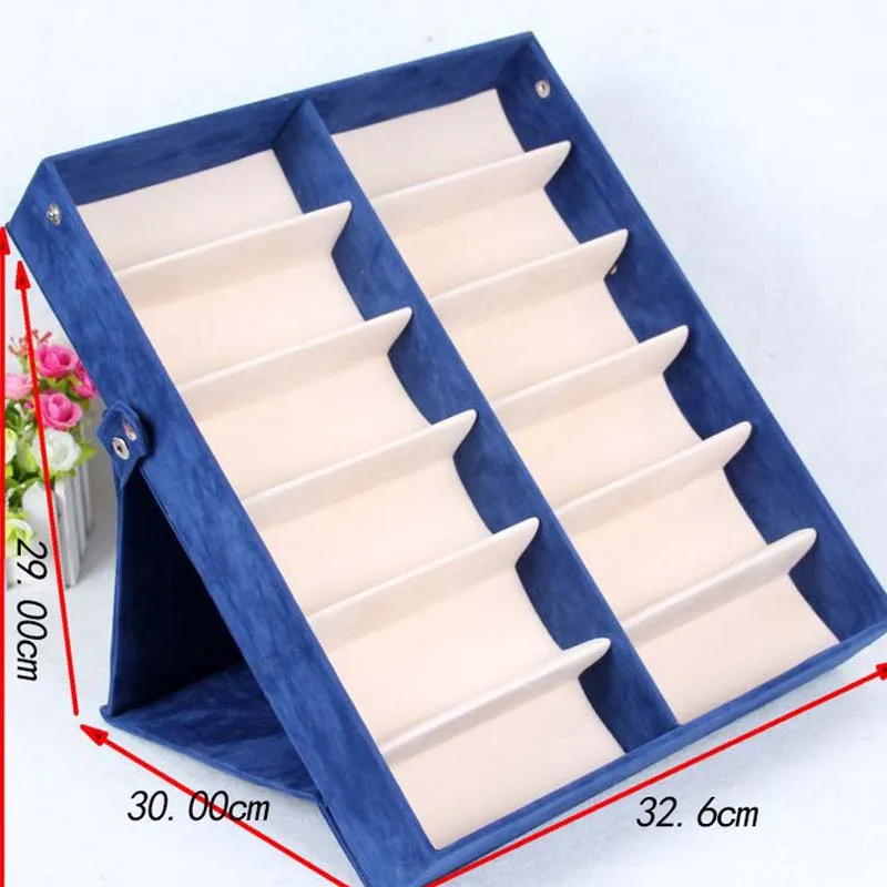 Koop PU 12 Grid Zonnebril Display Lade Eyewear Sieraden Horloges Accessoires Display Organizer Box