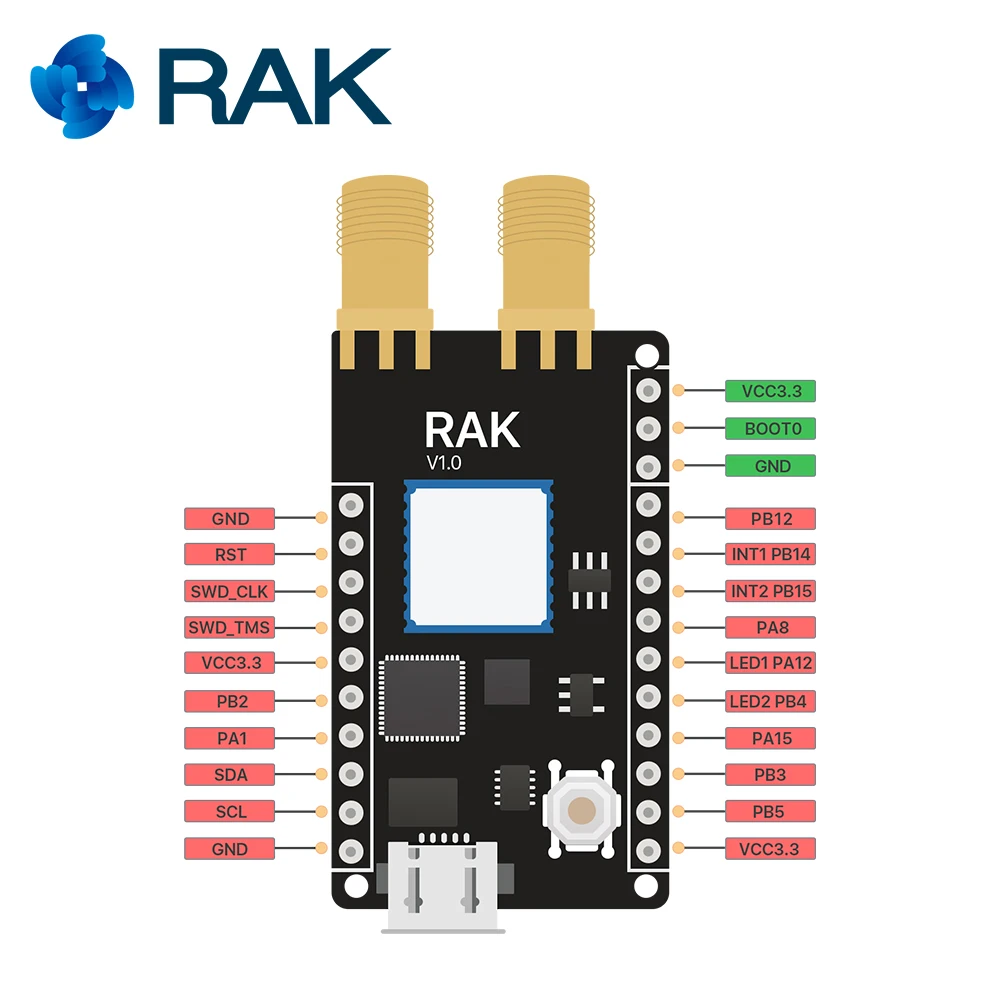 RAK811 LoRa трекер доска MAX 7Q gps Модуль и микроэлектромеханический датчик Беспроводной