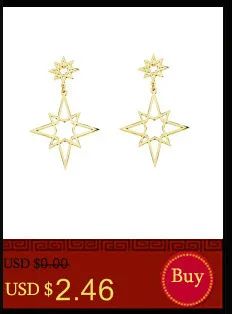 DIANSHANGKAITUOZHE Mandala Earring Lotus Clover Gold Colour Famous Brand Earring for Women Vintage Pendientes Mujer Body Jewelry
