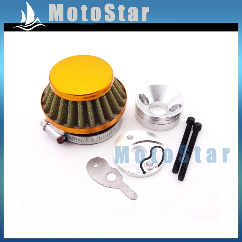 Золотой 44 мм воздушный фильтр + адаптер стека для 2 тактного 33cc 43cc 49cc двигателя с