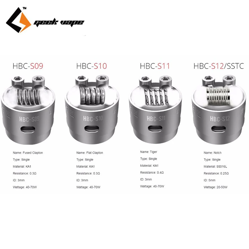 4 шт./лот Оригинал Geekvape Eagle S01 S02 S03 D01 D02 серия ручная сборка катушка HBC ядро для Sub Ohm