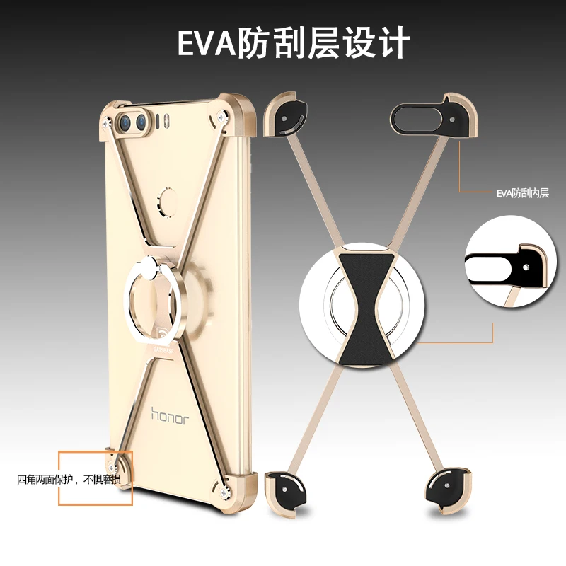 Oatsbasf чехол Honor 8 V8 V9 металлический корпус рамка противоударный для телефона huawei