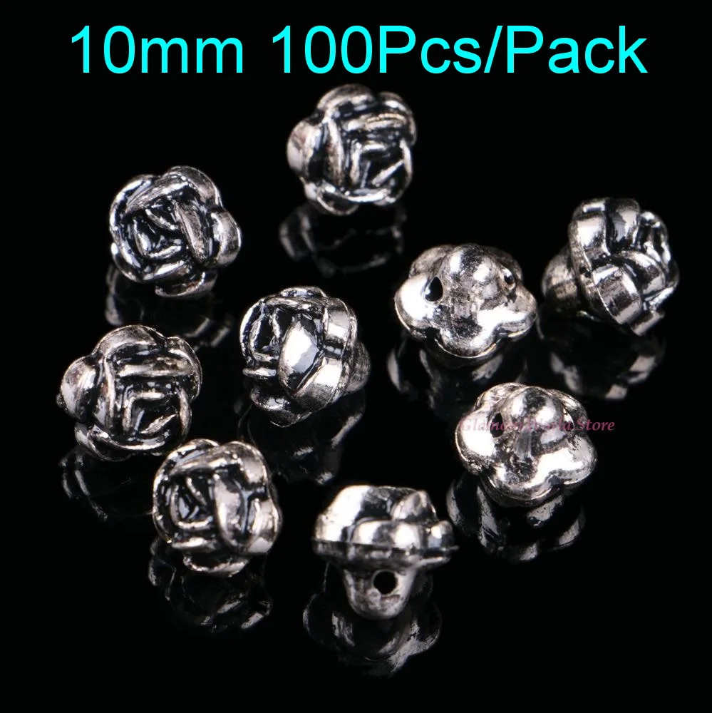 Антикварные посеребренные швейные пластиковые бусины ювелирное изделие цветок