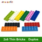 Строительные блоки большого размера сделай сам, тонкие фигурки, кирпичи, 2x6 точек, 8 шт., Обучающие креативные игрушки для детей, совместимы с брендами