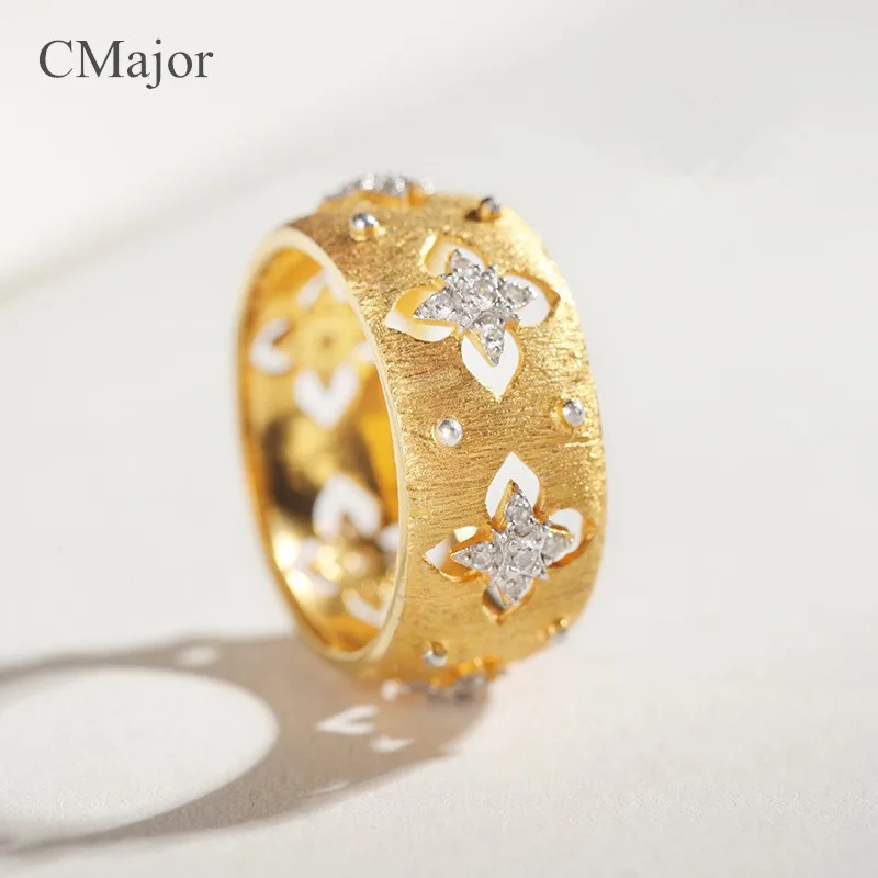 CMajor итальянские ювелирные изделия из серебра 925 пробы полые кольца с