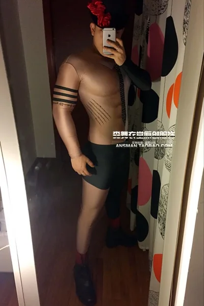 Новинка мужские брюки для бара ночного клуба певец DJ подиум 3D Поддельные мышцы