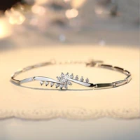 everoyal exquisite zirocn flower girls bracelets jewelry fashion female 925 sterling silver bracelets for women accessories lady