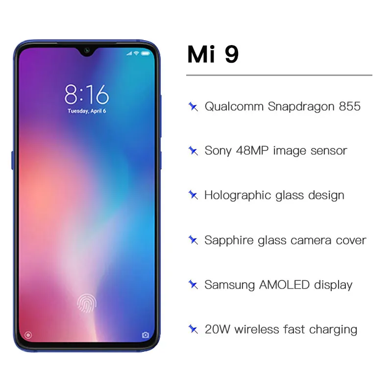 Глобальная версия Xiaomi mi 9 6GB 128GB Snapdragon 855 48MP тройная камера AMOLED мобильный телефон