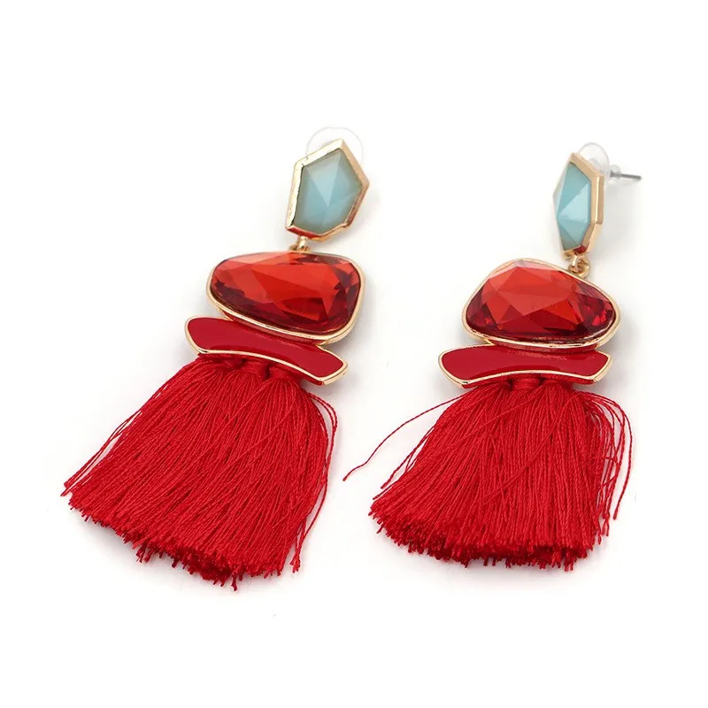 Boho Women Tassel Earrings Bohemian Fringed Drop Earring Fashion Jewelry Female Gift | Украшения и аксессуары