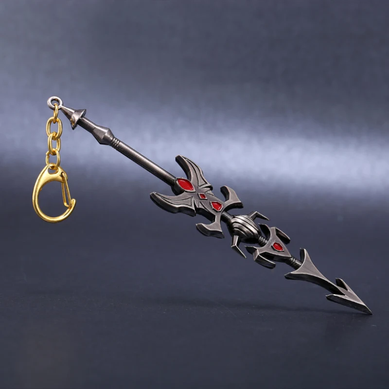 Брелок для ключей 15 см с 3D игрой LOL копье брелок оружие Jarvan IV Сувенирный меч лезвие