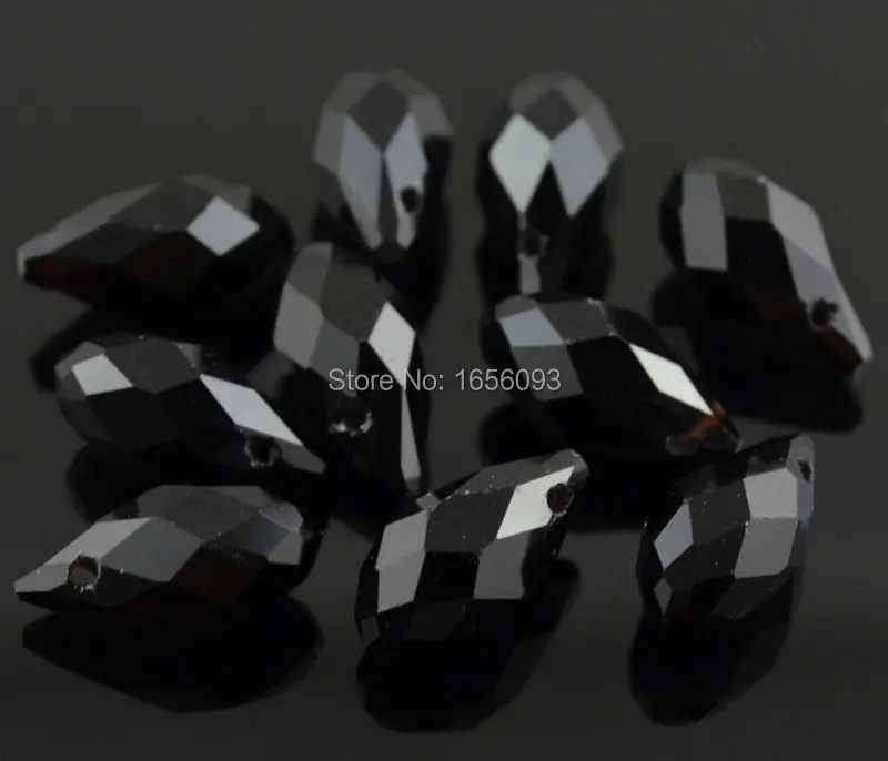 100 шт. 6x12 мм овальной формы с бесцветными стёклами граненый чешский хрустальный