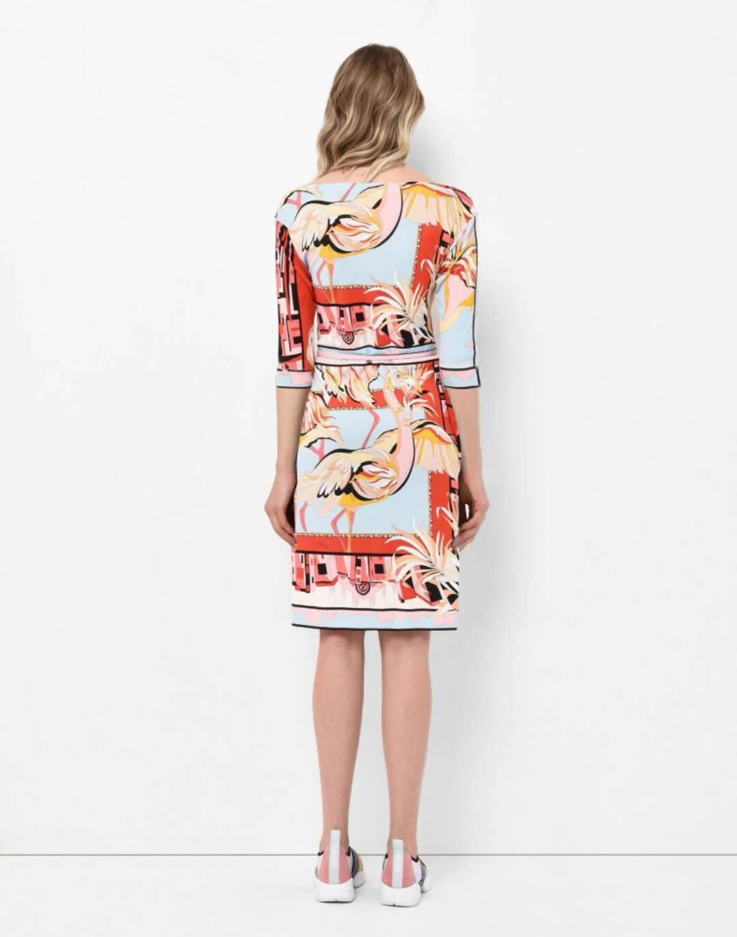 Женское модное платье красивый принт эластичное трикотажное приталенное